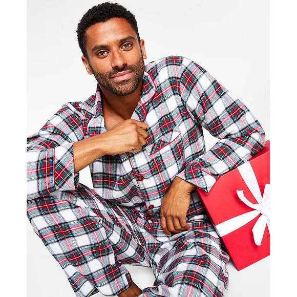Family Pajamas Matching Mens Stewart Plaid Family Pajama Set - Picture 7 of 9